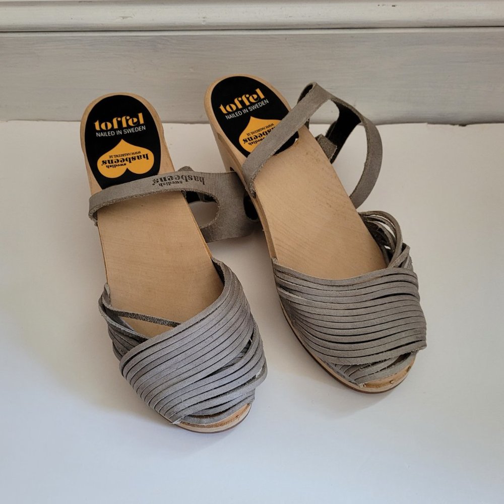 Women's Gray Mules - Picture 2 of 6
